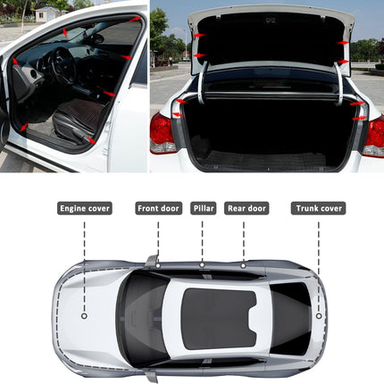 32.8Ft Car Door Rubber Seal Strip, Double-Layer L-Shape Weatherproof Soundproof Trim