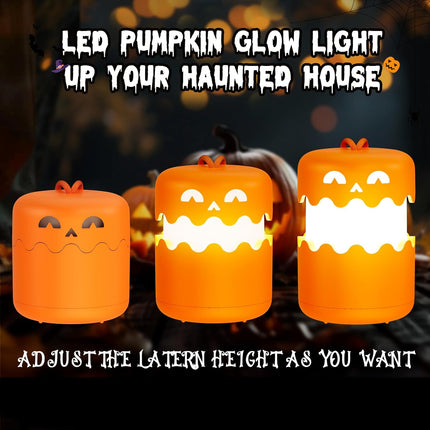 Rechargeable Collapsible Halloween Pumpkin Lantern, Jack-O-Lantern Light with Lanyard