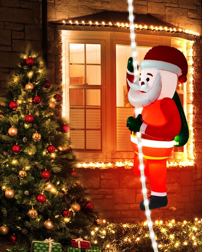 Christmas Inflatable Outdoor Decorations, 9.8FT LED Lights with 2.7FT Luminous Santa