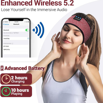 Sleep Headphones Bluetooth – Wireless Headband with HD Stereo Speakers