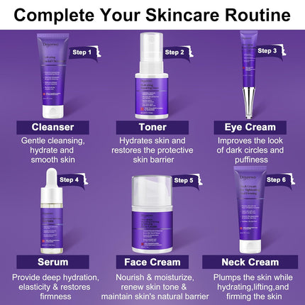 6-Pc Skincare Set for Women & Teens – Hydrate, Lift, Anti-Aging Gift