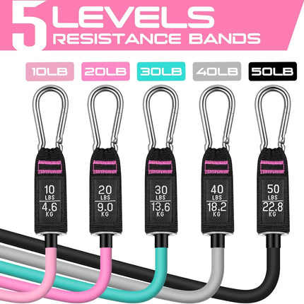 150LBS Resistance Bands Set – Workout Bands with Handles & Ankle Straps for Exercise