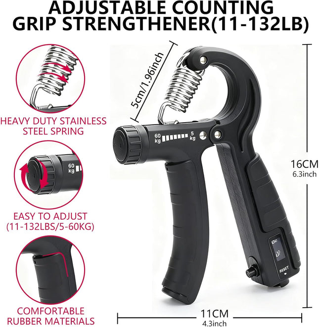 5-Pack Hand Gripper Strengthener Set – Forearm & Finger Exercisers for Athletes