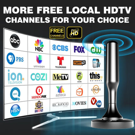 Smart TV Indoor Antenna – Long Range Reception, Easy Install, 10ft Cable