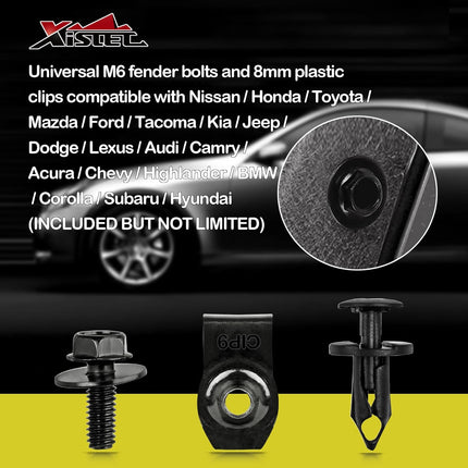 45PCS Universal Engine Under Cover Bolts, Splash Shield & Fender Clips Kit