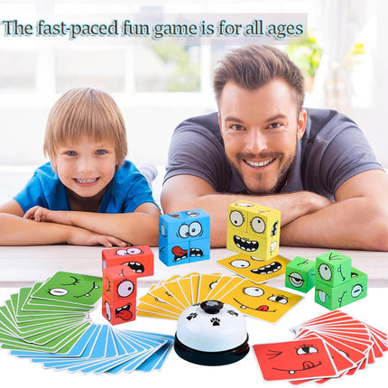 Wooden Expression Matching Board Game Face Cube Puzzle for Kids Adults