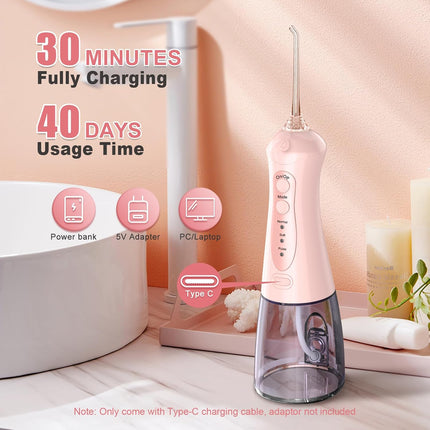Cordless Water Flosser for Teeth, Braces & Sensitive Gums – 5 Tips, 3 Modes