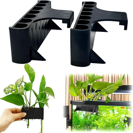 2PC Aquarium Plant Holder Cups with 7 Holes, Hanging Fish Tank Pothos Root Planters