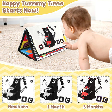 Tummy Time Toys – Black & White High Contrast Baby Mirror for Visual Stimulation