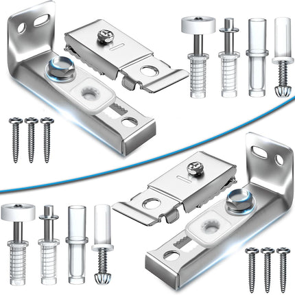 2-Pack Bifold Closet Door Hardware Kit with Top & Bottom Brackets