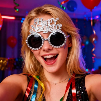 6-Piece Happy New Year Party Glasses – Funny NYE Eyewear & Photo Props