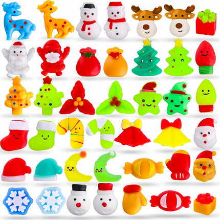 42 Pcs Christmas Mochi Squishies, Kids Fidget Toys & Stocking Stuffers