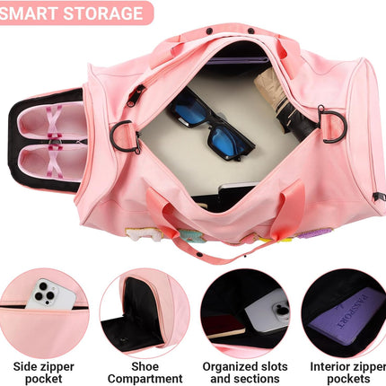 Cute Dance Duffle Bag for Girls Ballet Gym Workout Travel Overnight Bag