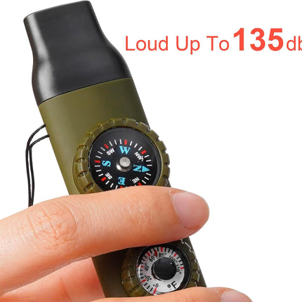 Emergency Survival Whistle – Kids Whistle with Lanyard, Compass & Thermometer
