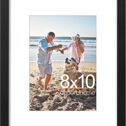 Black 8x10 Photo Frame – Wall or Tabletop, Fits 5x7 with Mat, 1 Pack