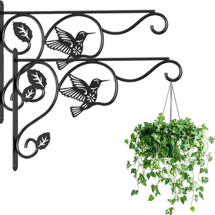 2-Pack 12" Plant Hooks – Black Metal Hangers for Indoor & Outdoor Use