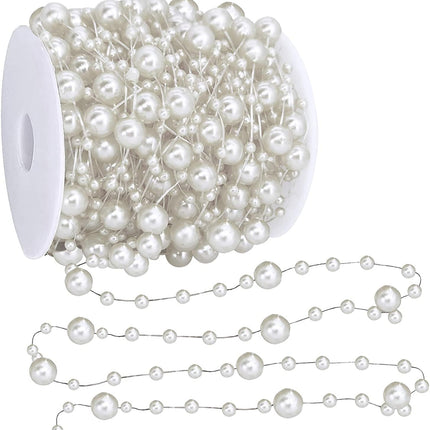 Christmas Pearl Beads Garland 66Ft Tree Mantle Fireplace Holiday Decor