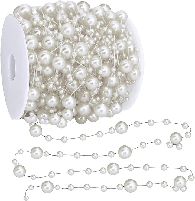 Christmas Pearl Beads Garland 66Ft Tree Mantle Fireplace Holiday Decor