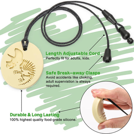 Dinosaur Sensory Chew Necklace – Silicone Chewelry for Autism & ADHD