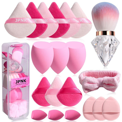 20PCS Makeup Sponge Set with Powder Puff Brush, Mini Sponges Liquid, Cream & Powder Makeup