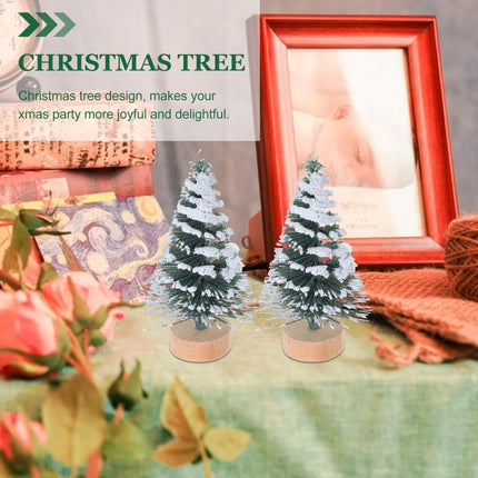 Mini Bottle Brush Christmas Trees 5cm – 10PCS Snowy Tabletop Decor