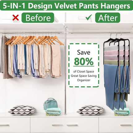 3-Pack Velvet Hangers – Space-Saving Closet Organizer for Jeans & Pants