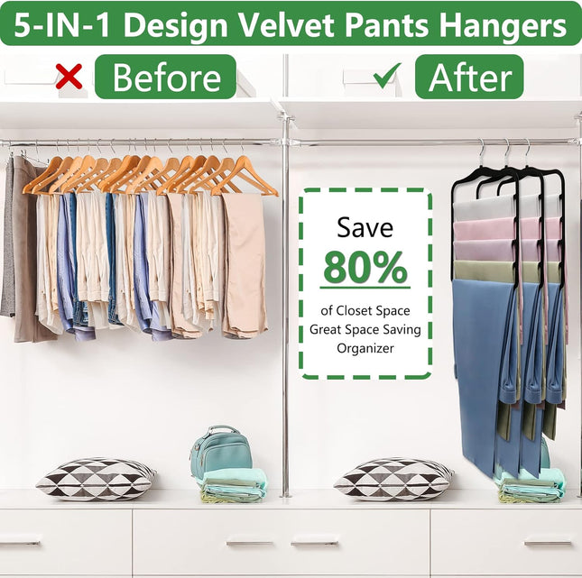 3-Pack Velvet Hangers – Space-Saving Closet Organizer for Jeans & Pants