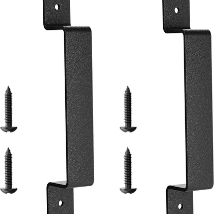 2-Pack Black Steel Barn Door Pull Handles for Sliding Doors & Cabinets