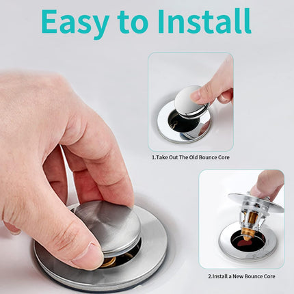 Brass Sink Stopper – Bathroom Drain Strainer with Hair Catcher, Universal Fit