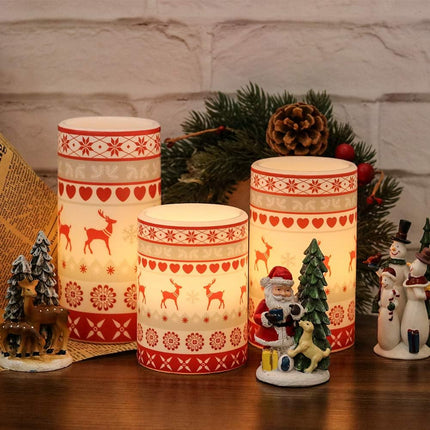 3PCS Flameless LED Pillar Candles – Battery Operated with Timer & Warm Light