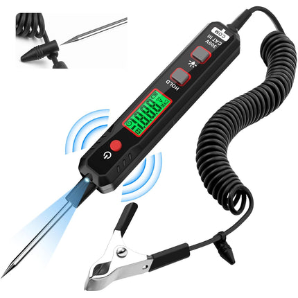 Smart Automotive Test Light – 0.8V-100V, Buzzer Circuit Tester, Flashlight, Sharp Probe