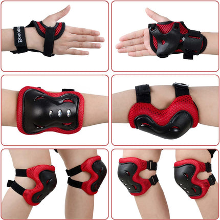 Youth Protective Gear Set Knee Elbow Pads for Skateboard Scooter Cycling