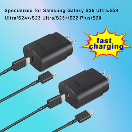 2-Pack Fast Type C Charger, 4FT USB C Cable, Compatible with S24U, iPhone 16/15