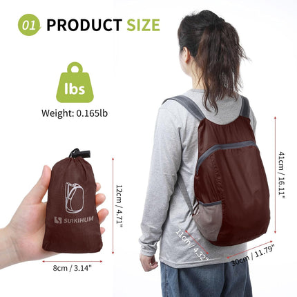 20L Lightweight Foldable Hiking Backpack, Packable Travel Daypack for Men & Women
