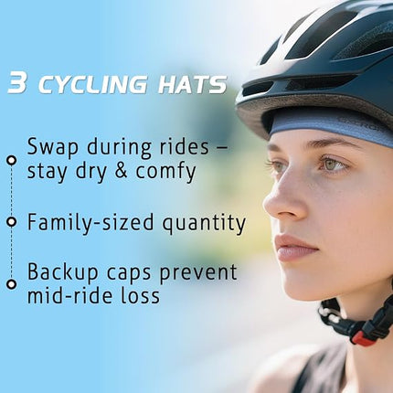 Cooling Skull Cap for Men & Women, Breathable Sweat-Wicking Helmet Liner for Cycling