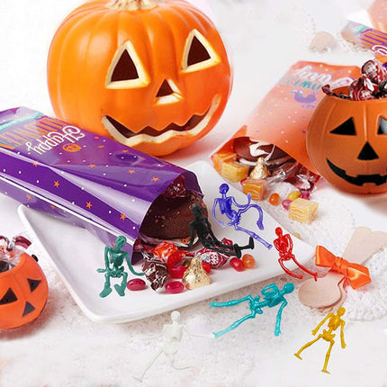 24PCS Halloween Stretchy Skeleton Toys, Squishy Skull Party Favors & Goody Bag Fillers