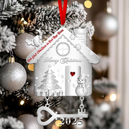 New Home Ornament with Key – Keepsake Gift for Women, Couples & Homeowners