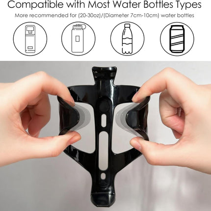 2-Pack Bike Water Bottle Holders, Ultra-Light Cages with Stainless Steel Screws, Black