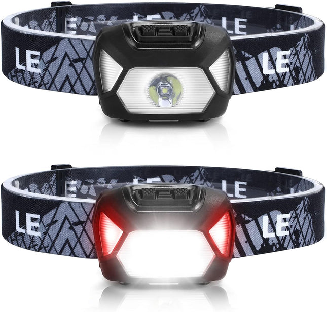 2 Pack LED Headlamp Super Bright with 6 Lighting Modes Waterproof Design