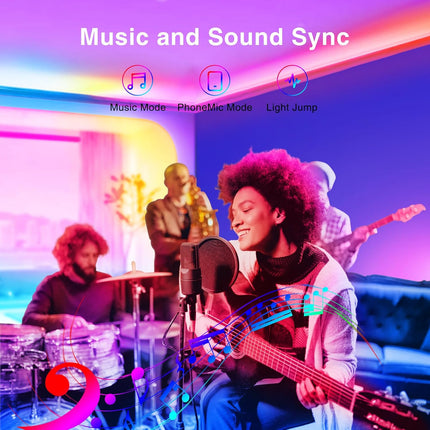 LED Strip Lights 100ft – RGB, Bluetooth Music Sync, Remote & App Controlled