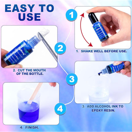 16 Colors Epoxy Resin Pigment Set 10ml Translucent Resin Dye for Crafts