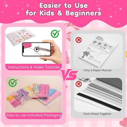 Girl Sewing Kit for Kids – 10 Easy Felt Crafts with Instructions, Ages 6–12