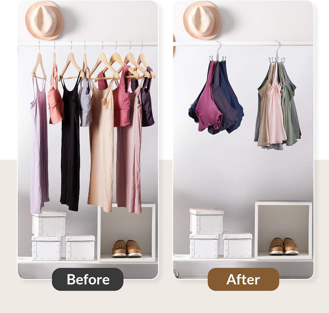 Tank Top & Bra Hanger – Metal Rotatable Closet Organizer, Space Saving, Holds 24 Bras
