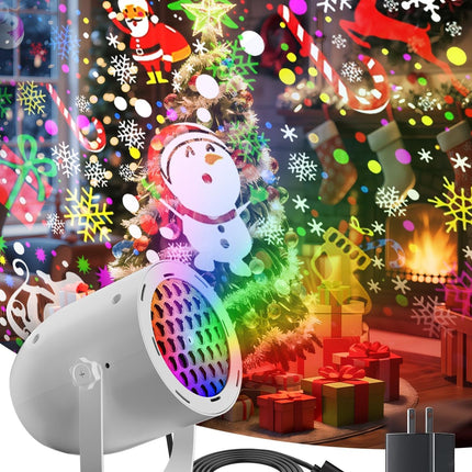Christmas Projector Lights, White LED Snowflake Lamp for Holiday Party Decor