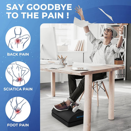 Under Desk Foot Rest with Adjustable Heights Washable Cover for Office