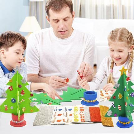 6PCS Christmas Craft Kit for Kids – Foam Trees, Holiday Stickers & Fun Activity Set