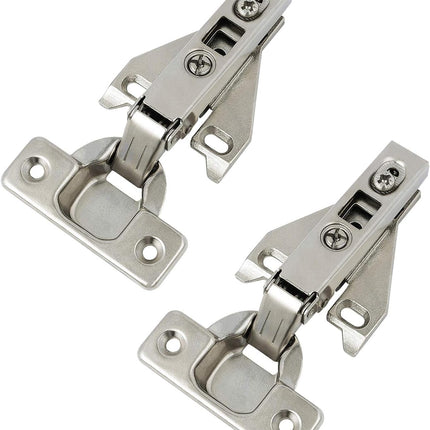 2-Pack Concealed Cabinet Hinges – Brushed Satin Nickel with Screws