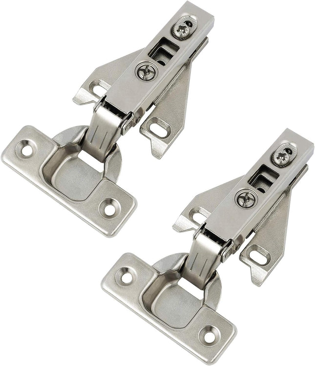 2-Pack Concealed Cabinet Hinges – Brushed Satin Nickel with Screws