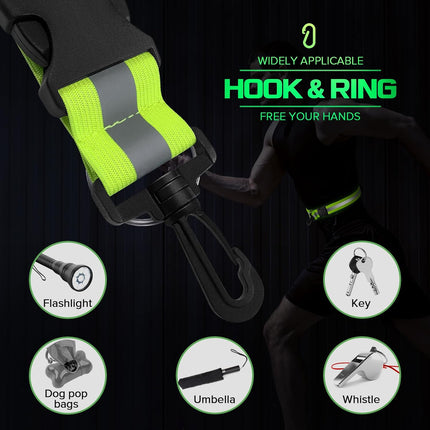 Reflective Safety Sash with 2 Armbands, Adjustable High Visibility Gear for Night Walking