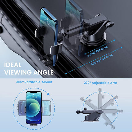3. TICILFO Phone Mount for Car, Stable Clip Dashboard & Windshield Holder for iPhone